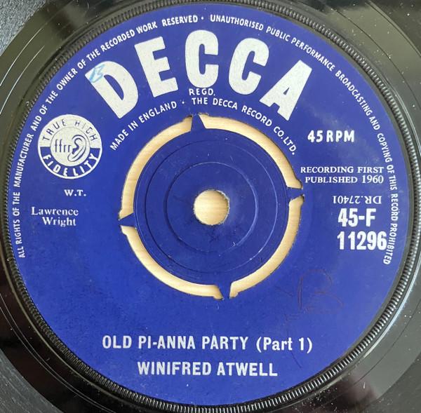 

7inch Record WINIFRED ATWELL Old Pianna Party 45F11296 DECCA 1960 UK Jazz Used