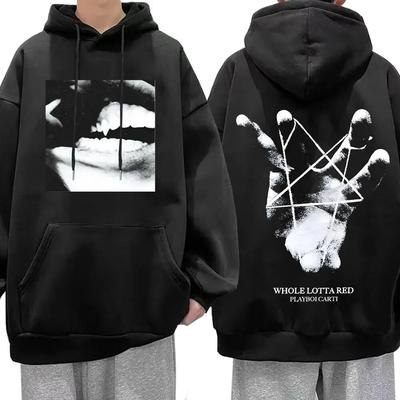 2023Playboi Carti Hoodie Whole Lotta Red Sweatshirt Vintage Hip Hop Mode Übergroße Hoodies Harajuku Streetwear Gothic Kleidung Unisex