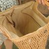 Damen Vintage Handgewebte Tasche Einfarbig Große Kapazität Sommer Meer Urlaub Strand Stroh Handtasche
