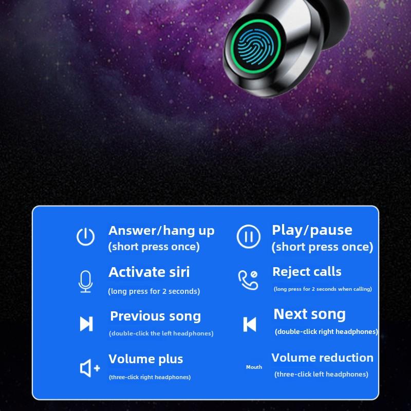 New Wireless Bluetooth Headset Tws Slide-cap In-ear Breathing Light Headset 5.3