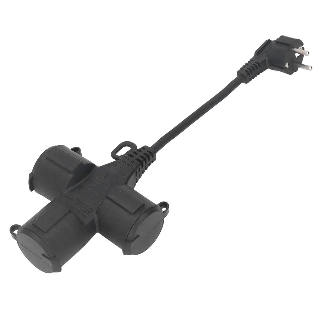 3 Way Socket Splitter IP44 Waterproof 3 AC Outlets Power Strip Extension Cable 14cm 1.5mm2 Cord