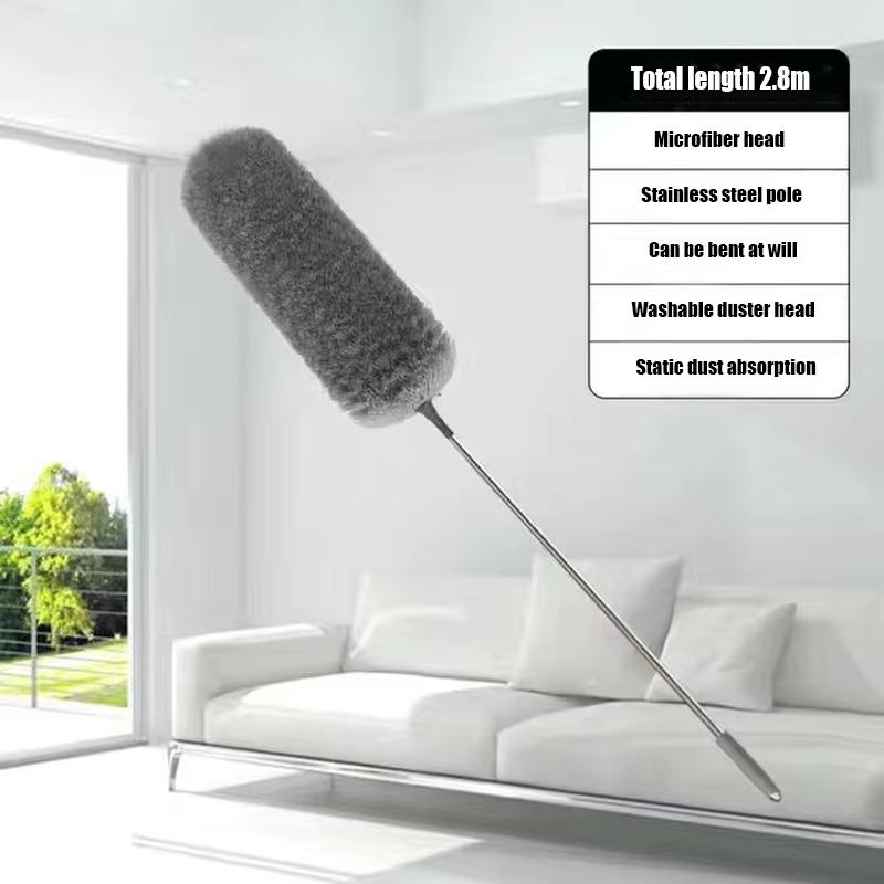 2.8-Meter Retractable long-Handled Fiber Duster For Household Cleaning And Dust Removal Electrostatic Dust Removal Set