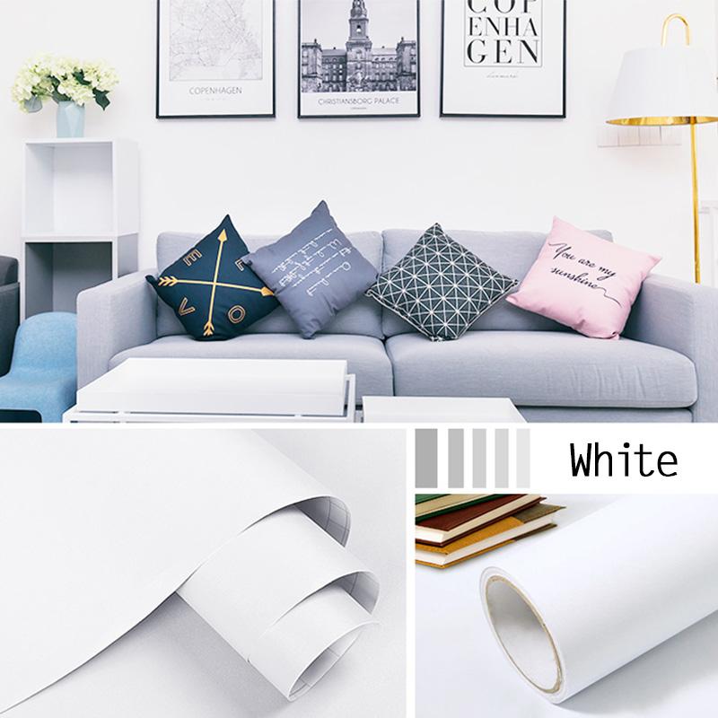 Width Peel and Stick Wallpaper Solid Color Contact Paper Self-Adhesive Sticker Wall Furniture Covering Vinyl Rolls 1-10m