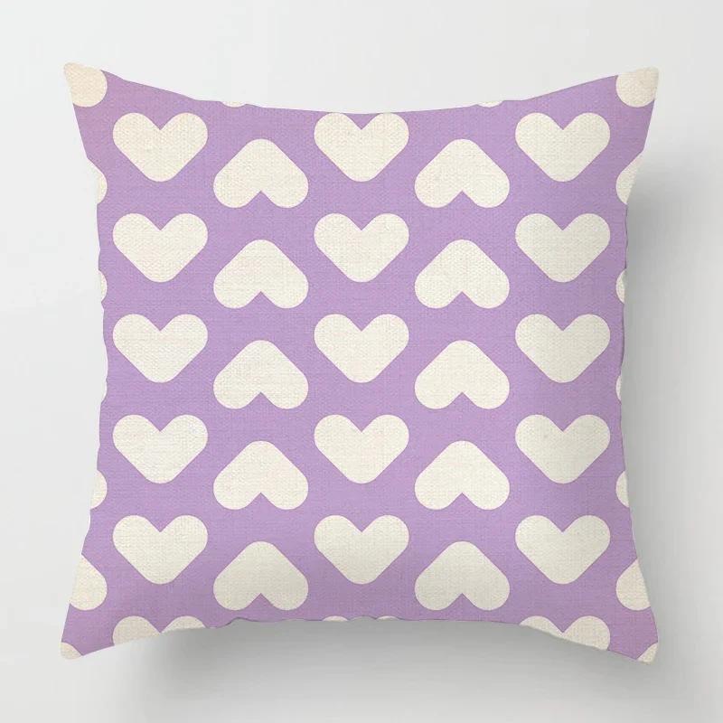 Geometric Light Purple Pillow Cover 50*50 Living Room Sofa Cushion Cover 40*40 Solid Color Decorative Cushion Cover Home Decor