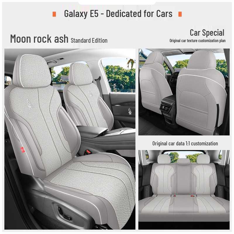 All-Season Breathable Linen/Hemp Seat Covers for Geely Galaxy E5 - Full Coverage