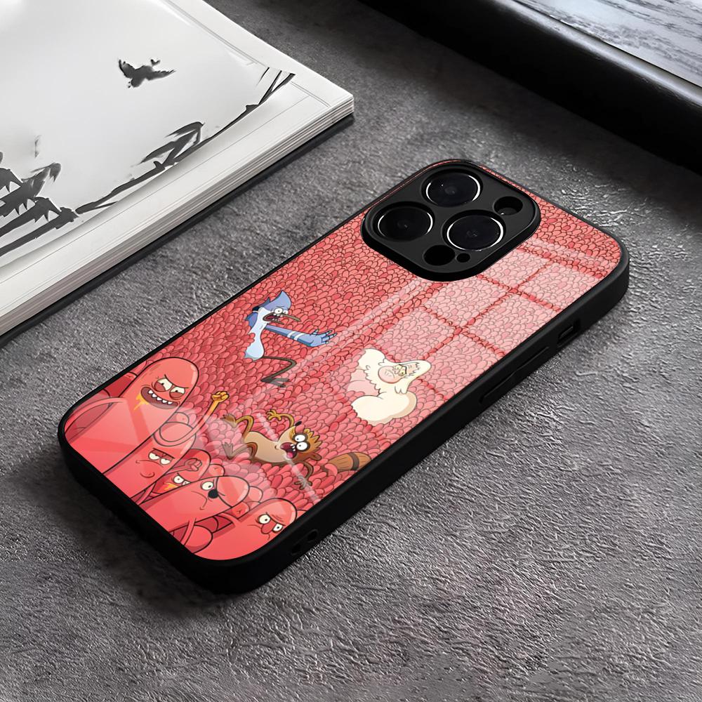 

Cartoon Regulars Show Phone Case For IPhone 17 15 Pro Max 12 16 14 Plus 11 13 Pro X XR XS 7 8 Plus SE Glass Cover iPhone13