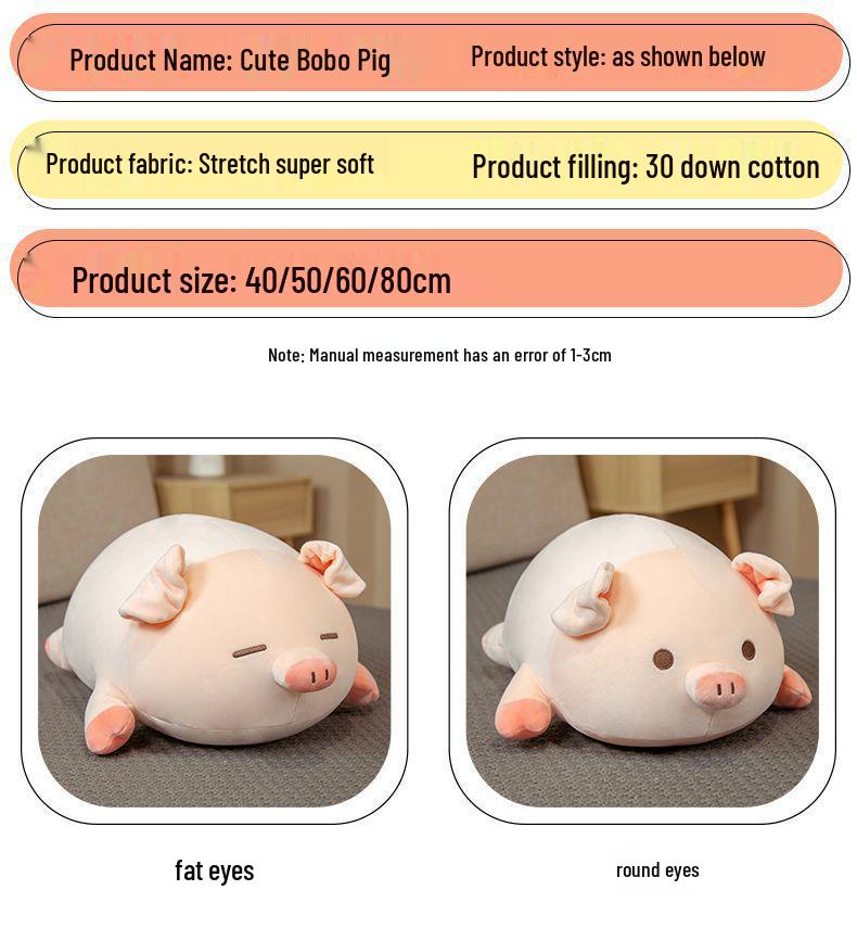 Cute Pig Plush Pillow: Washable Stuffed Toy Doll for Sleeping or Girls' Birthday Gift