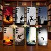 Coque de téléphone Sport Parkour Pour Samsung S25,S24,S21,S22,S23,S30,Ultra,S20,Plus,Fe,Housse Noire en Silicone Souple