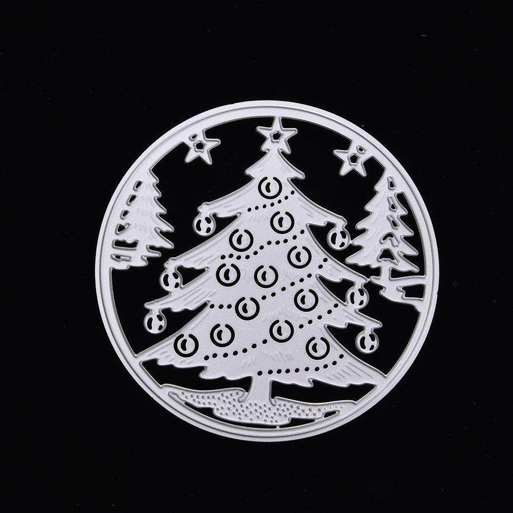 Kreisrahmen Weihnachtsbaumschmuck Metall Silbern Schablone Präge Stanzformen Für DIY Scrapbooking Papieralbum Kartenherstellung