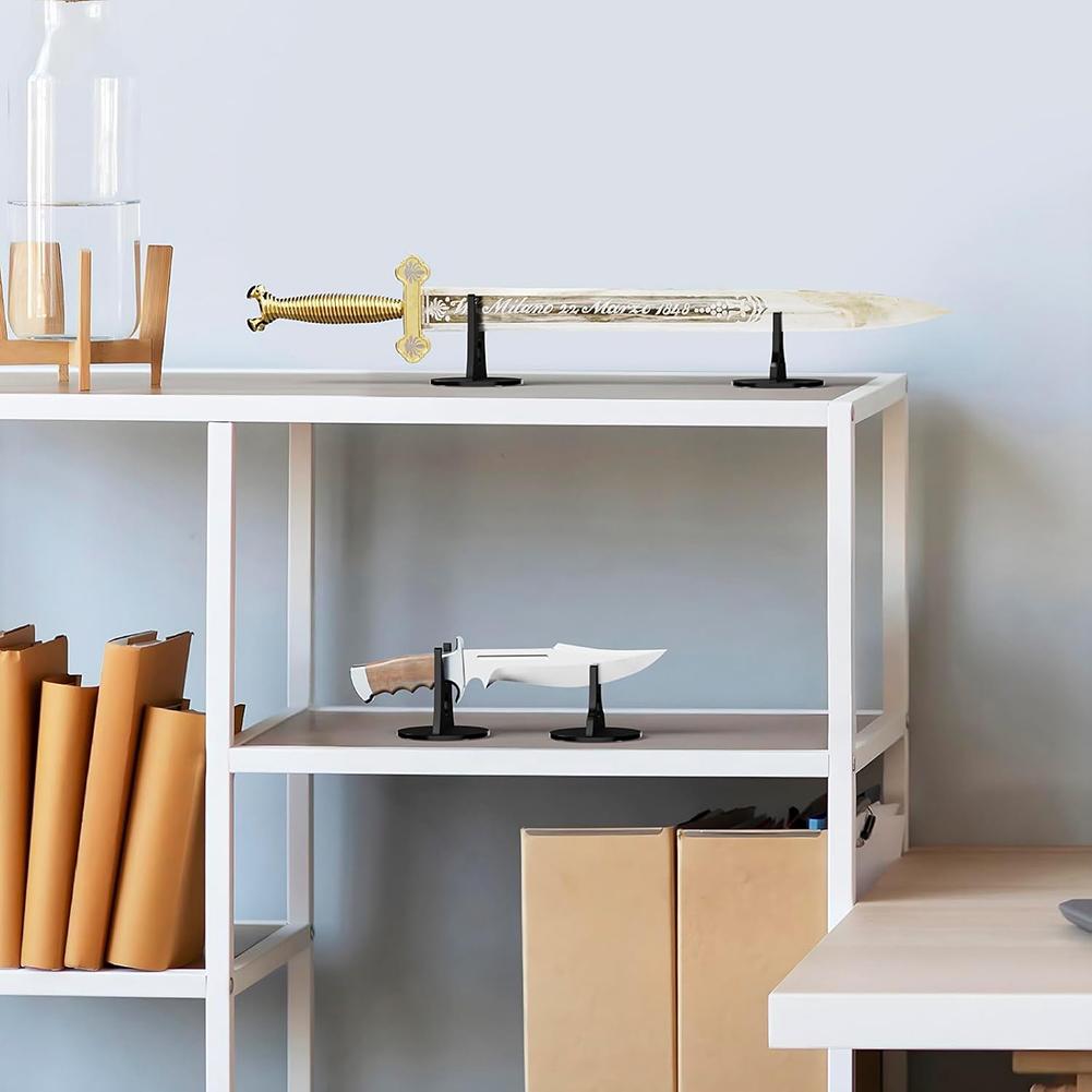 Sword Display Stand Acrylic Adjustable with Thick Base and Anti Slip Pads for Secure Placement of Knives and Blades