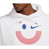 Nike X Solo Collaboration Swoosh USA Olympic Series Logo Print Pullover Hoodie Men hoodies White Old-Royal FN4416-100