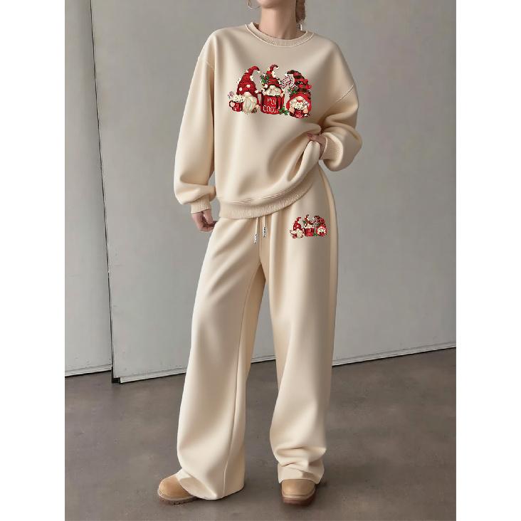 Women's Winter Casual Round-Neck 2-Piece Set: Stylish & Chic for Everyday Wear