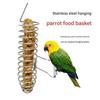 Stainless Steel Hanging Bird Feeder With Perch Stand For Parrots Cockatiels And Pet Bird Fruit Vegetable Treats Feeding