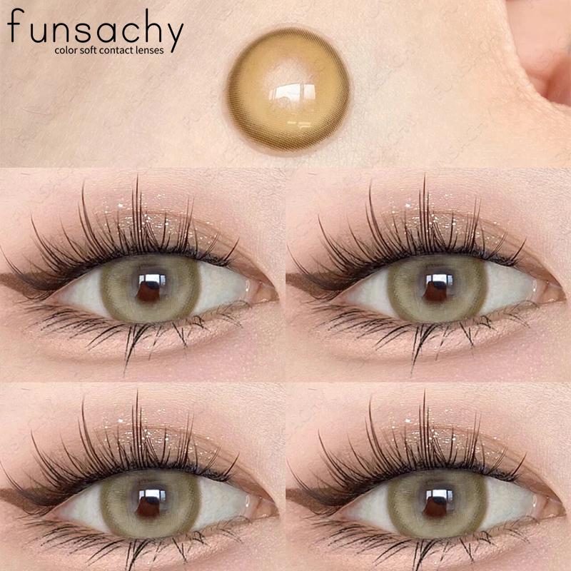 FUNSACHY Farbige graue Pupillen Natürliche Kontaktlinsen für die Augen Braune Kontaktlinsen Schöne Kosmetik Koreanische weiche Augenlinse