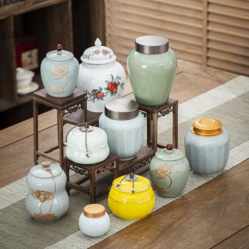 Ceramic Tea Jar Tea Sealed Storage Jar Blue and White Porcelain Retro Home Teaware Warehouse Travel Jars Tea Sugar Coffee Boxes