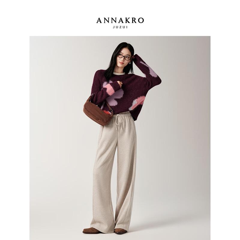 JUZI Annakou Women's Retro Jacquard Knit Sweater