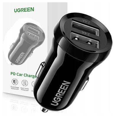 Ugreen Ed018 Car Charger, 2X USB, 24W (Black)
