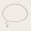 Rhinestone Thin Waist Chain White K Sparkling Metal Belt With Dress Summer Body Chain Simple