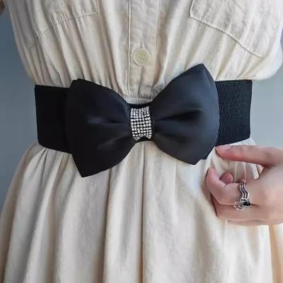 Damengürtel, modischer Schleifengürtel, Taillenverschluss, elastischer breiter Gürtel, trendiger, vielseitiger Taillenschmuck, Taillenverschluss mit Kleid, Damenbund