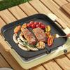 Nonstick Barbecue Tray with Oil Outlet Barbecue Plate Portable Korean Square Grill Pan  Camping