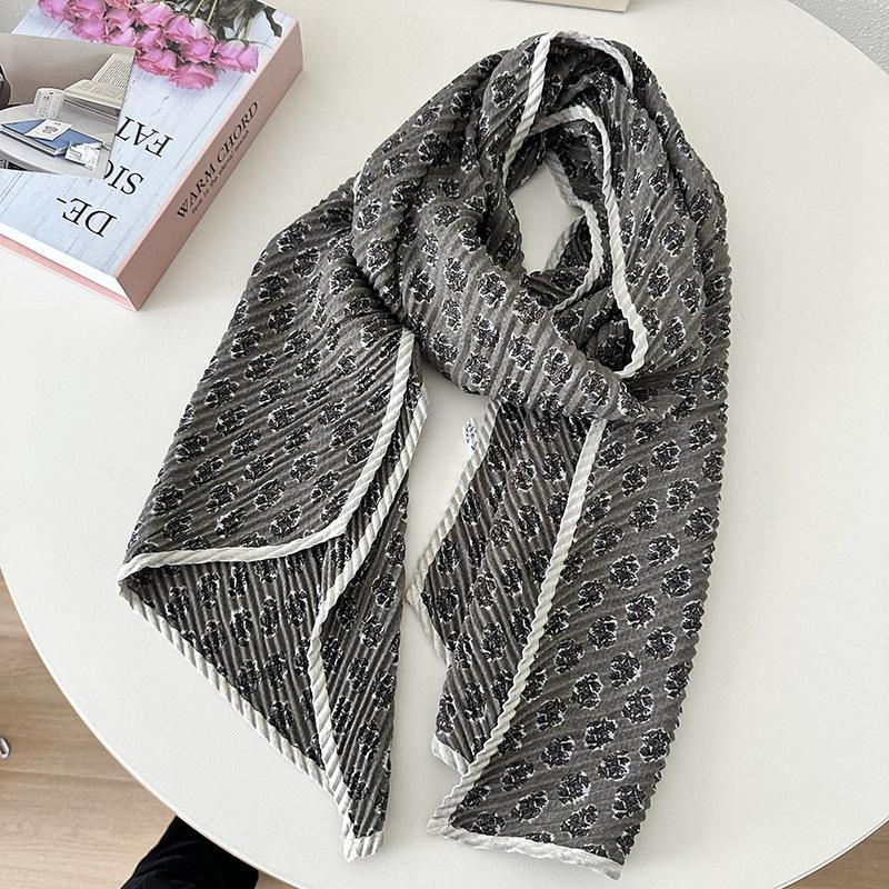 

Весенне-осенний длинный хлопково-конопляный шарф, женский ретро-шарф, зимняя теплая шаль двойного назначения 160*40cm коричневый