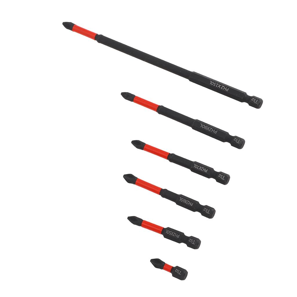 6 Pcs PH Screwdriver Bit Set Strong Magnetic Non Slip Anti Impact 14 Inch Hex Shank Screwdriver