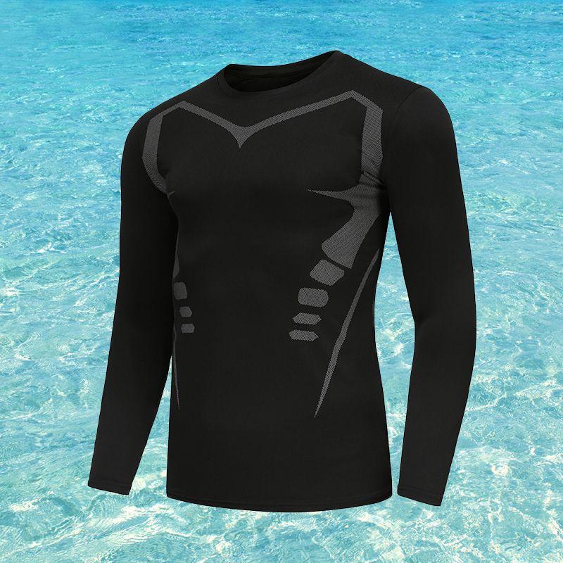 

Мужские спортивные леггинсы с длинным рукавом, быстросохнущие - Высокоэластичный базовый слой для тренировок по футболу/баскетболу на весну и осень L