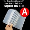 Bimoo 1Piece Plastic Fishing Lure Box / Squid Jig Box Fishing Tackle Case EGI / Bass Fishing Accessories