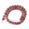 Strawberry Quartz Chalcedony Stone Natural Round Beads 15"Strand Smooth Loose Spacer Beads 4/6/8/10/12mm for Jewelry Making DIY Bracelets Accessories