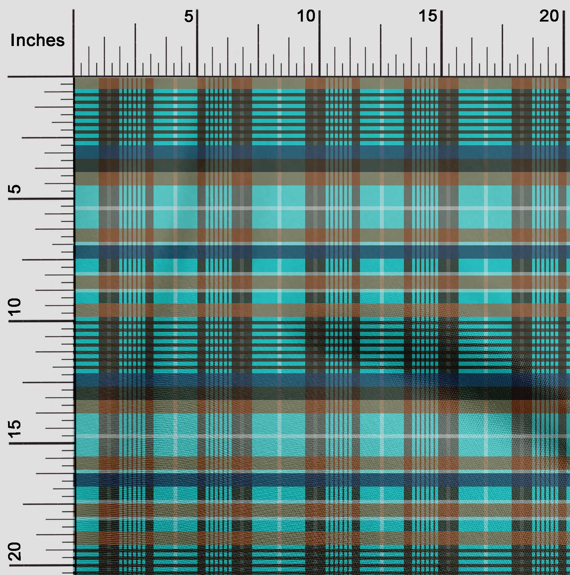 

OneOone Cotton Flex Fabric Madras Check Print Тканина на ярди шириною 40 дюймів 42 Inch - Viscose Chiffon бірюзові зелений колір