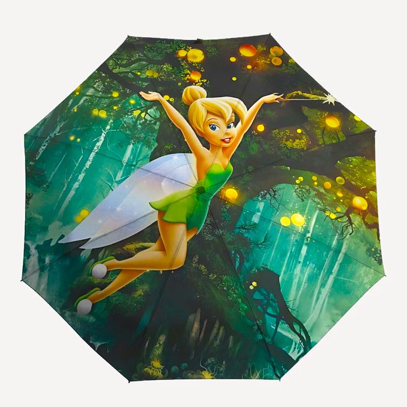 Tinker bell Themed Travel Umbrella-8 Ribs Automatic Opening and Closing, Portable Folding Design, Compact and Stylish Umbrella