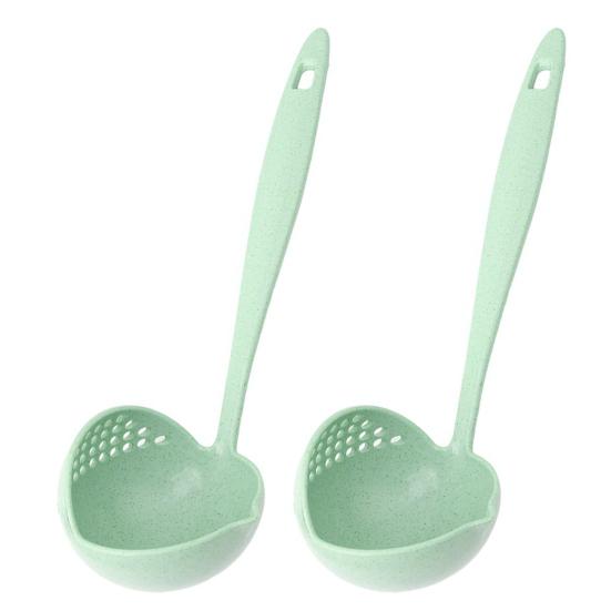 2-In-1 Long Handle Soup Ladle with Strainer Soup Spoon Essential Kitchen Tool for Cooking