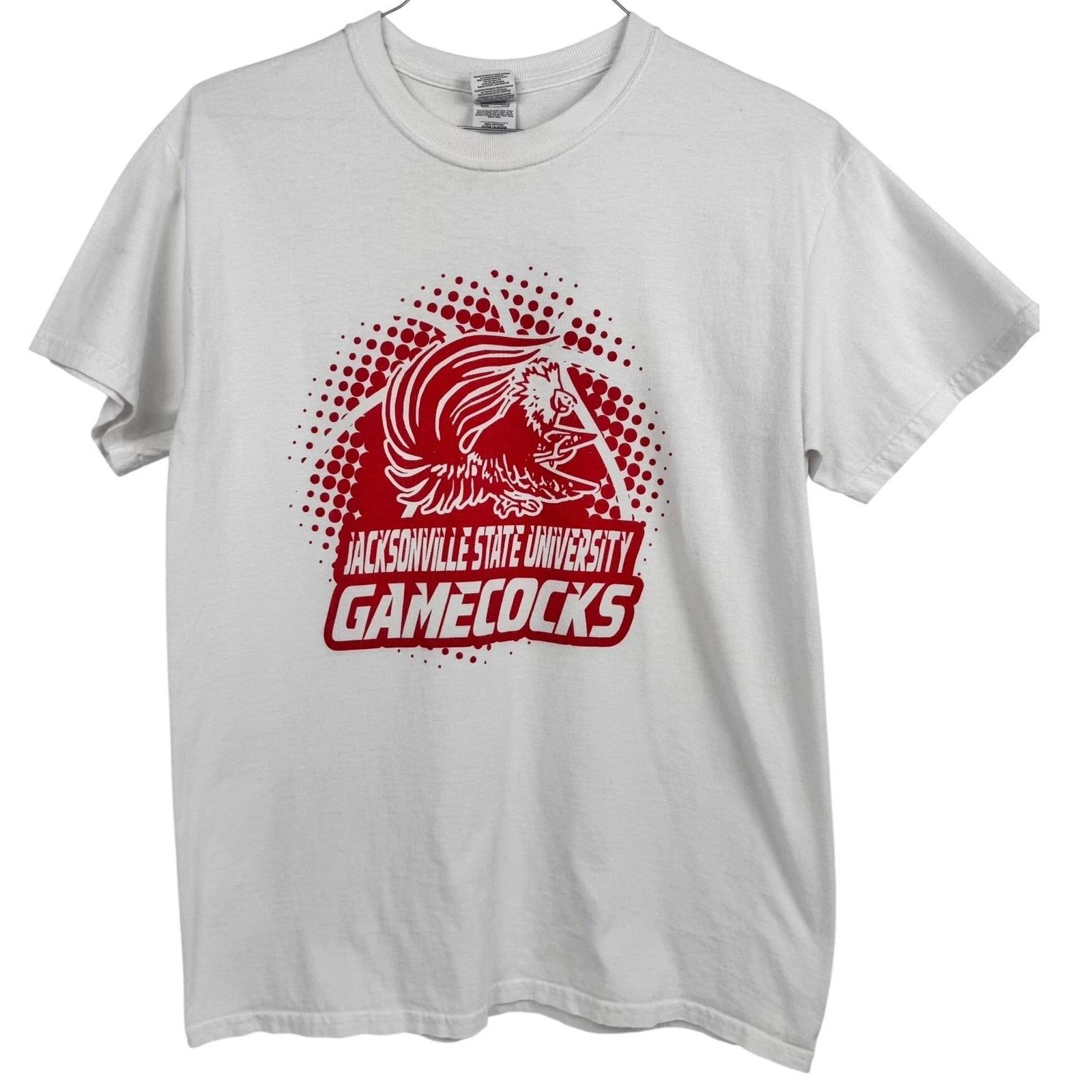 Jacksonville State University Gamecocks White B.H. Graphic T-Shirt Sz Medium L