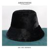 Fisherman Hat Women's Autumn and Winter Plush Basin Hat Korean Style Men's Trendy Casual Imitation Fur Warm Hat Women