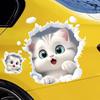 3D Cute Cat Scratch Car Sticker - Cartoon Style for Electric Vehicles
