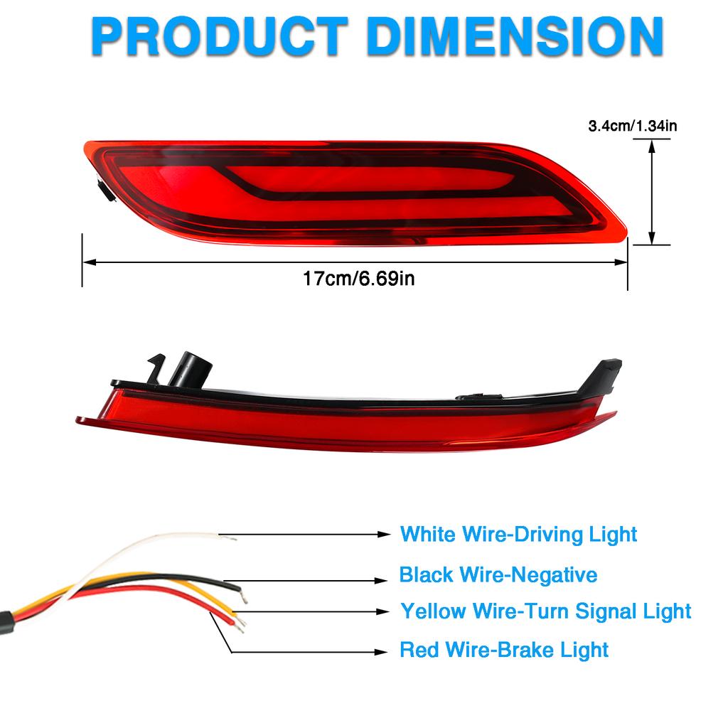 LED Bumper Reflector Lights For Toyota Camry 2018 2019 2020 2021 2022 2023 2025 Dynamic Turn Signal Rear Fog Tail Brake Lamp