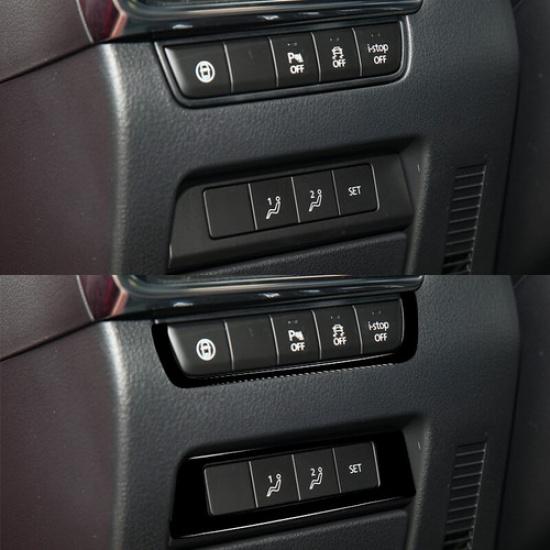 Black PVC Car Driver Left Seat Heat Switch Cover Sticker For Mazda 3 Axela 20-24