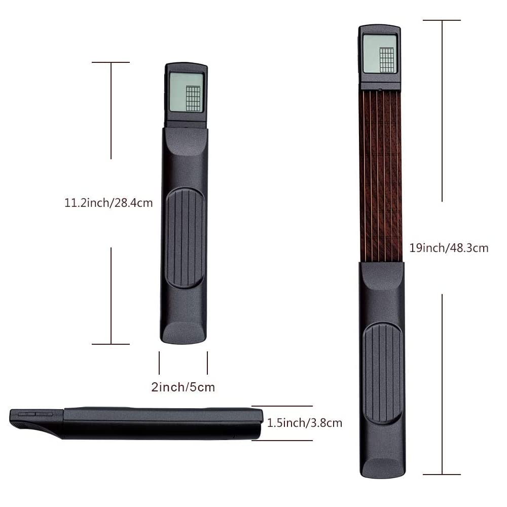 Pocket Guitar Chord Trainer, Rotatable, Lightweight, Portable, Noiseless, Interference-Resistant, 6-String Guitar Practice Tool with Chord Chart