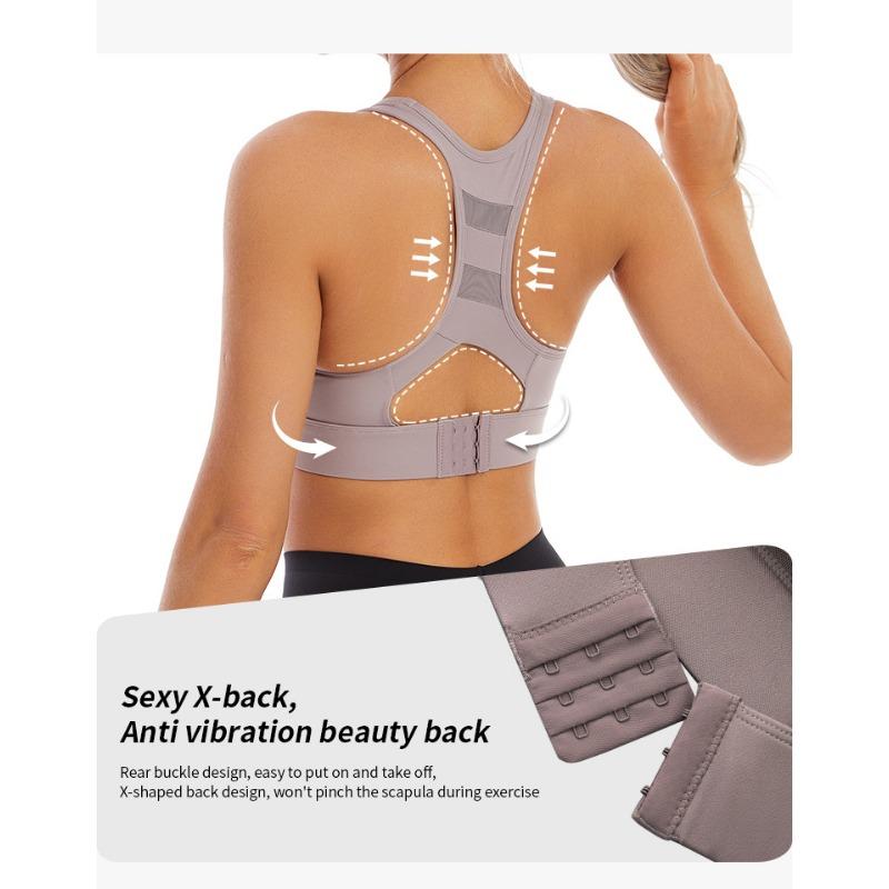 Women Wireless Vest Style High Support Breathable Sports Bra For Fitness Yoga