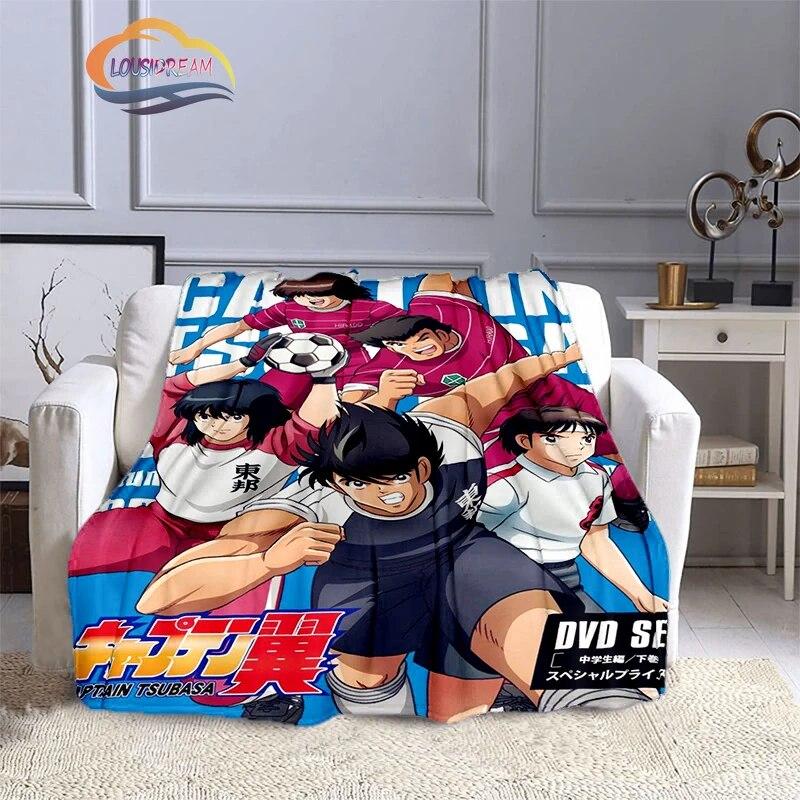 Captain Tsubasa Cartoon Blanket  Football Kicers Series Flannel Wool Air Conditioner  Warm Sofa Cover  Nap