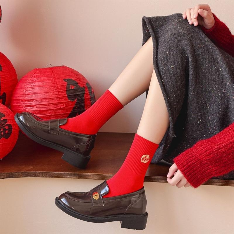 Cotton Crew Socks Funny Novel Ankle Socks Chinese New Year Socks Casual Booties Socks Horse Calf Socks for Women Men