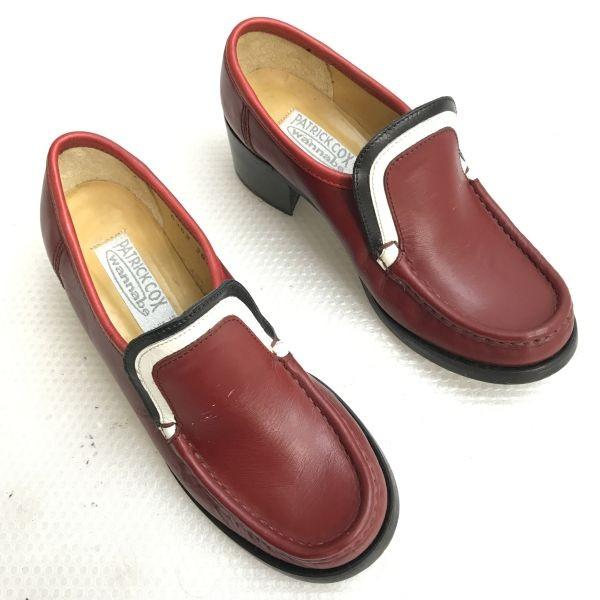 PATRICK COX leather loafers 36.5 23 red Italy(USED)