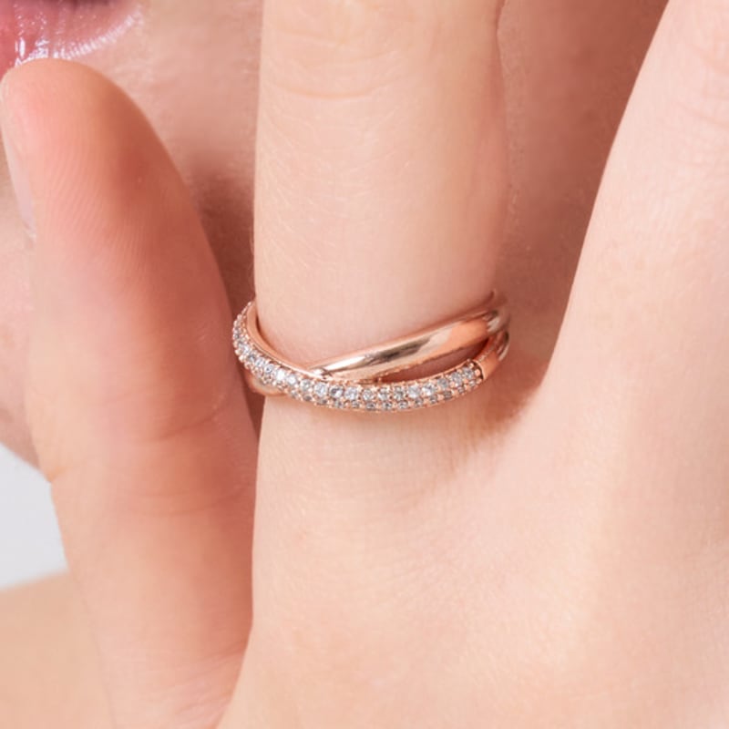 ELLE Jewelry Cross Line Open Ring ELBRWR147