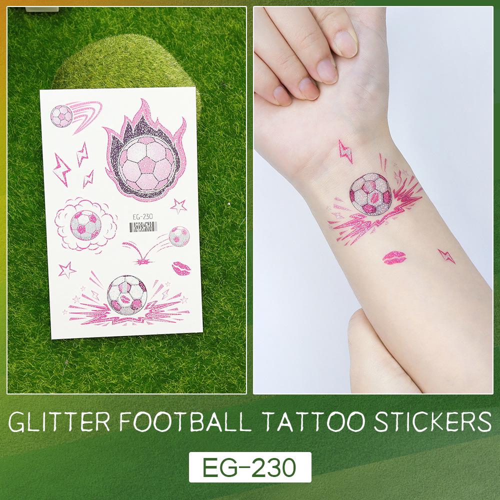2026 World Cup Waterproof Glitter Football Face Tattoos