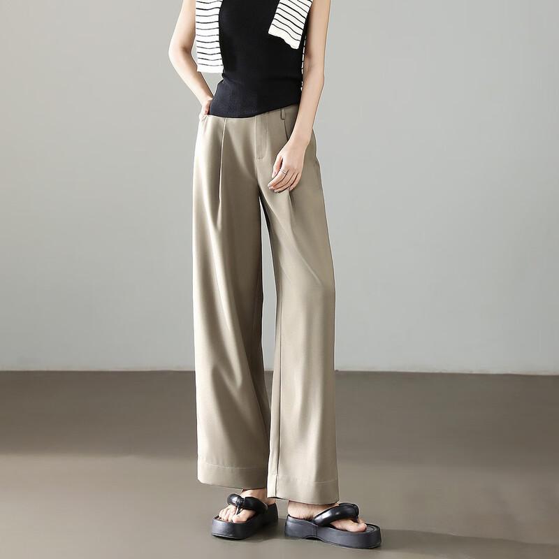 Demana Women's Elegant Summer Pleated Cropped Straight Leg Pants