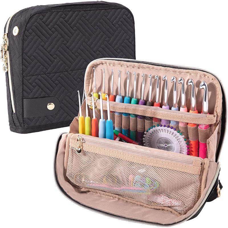 Quilted Crochet Yarn & Tool Storage Handbag DIY Needle Set