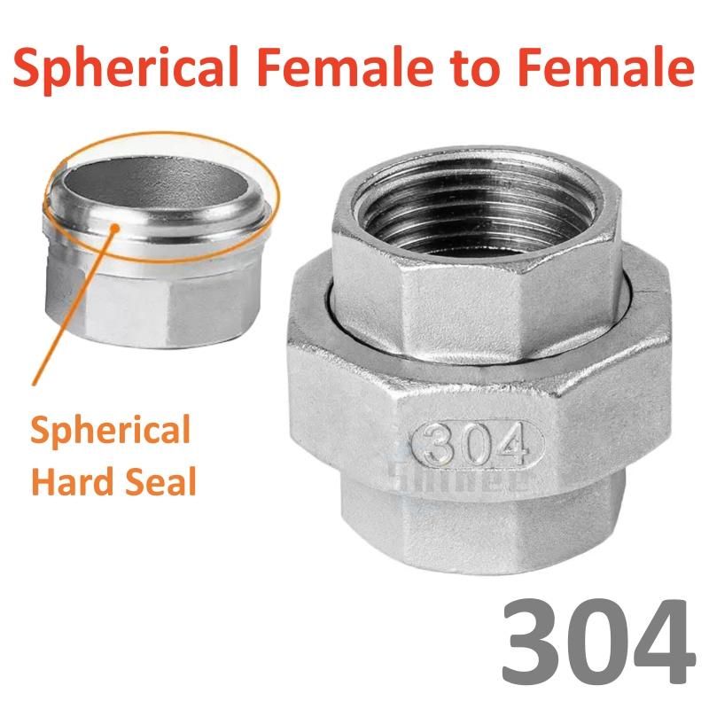 304 Stainless Steel Union Joint Coupling 1/4" 3/8" 1/2 3/4 1" BSP Female Male Thread Cast Pipe Fitting 3 Way Tee eblow connector