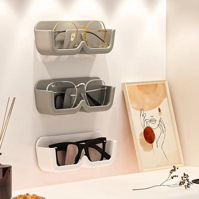 Simple Practical Glasses Storage Box Wall Mounted Perforated Free Sunglasses Organizer Rack High-End Glass Showcase