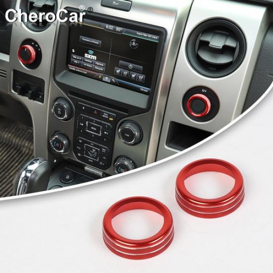 for 2009-2014 Ford F150 4WD Switch Button Decor Trim Cover Ring Accessories Red