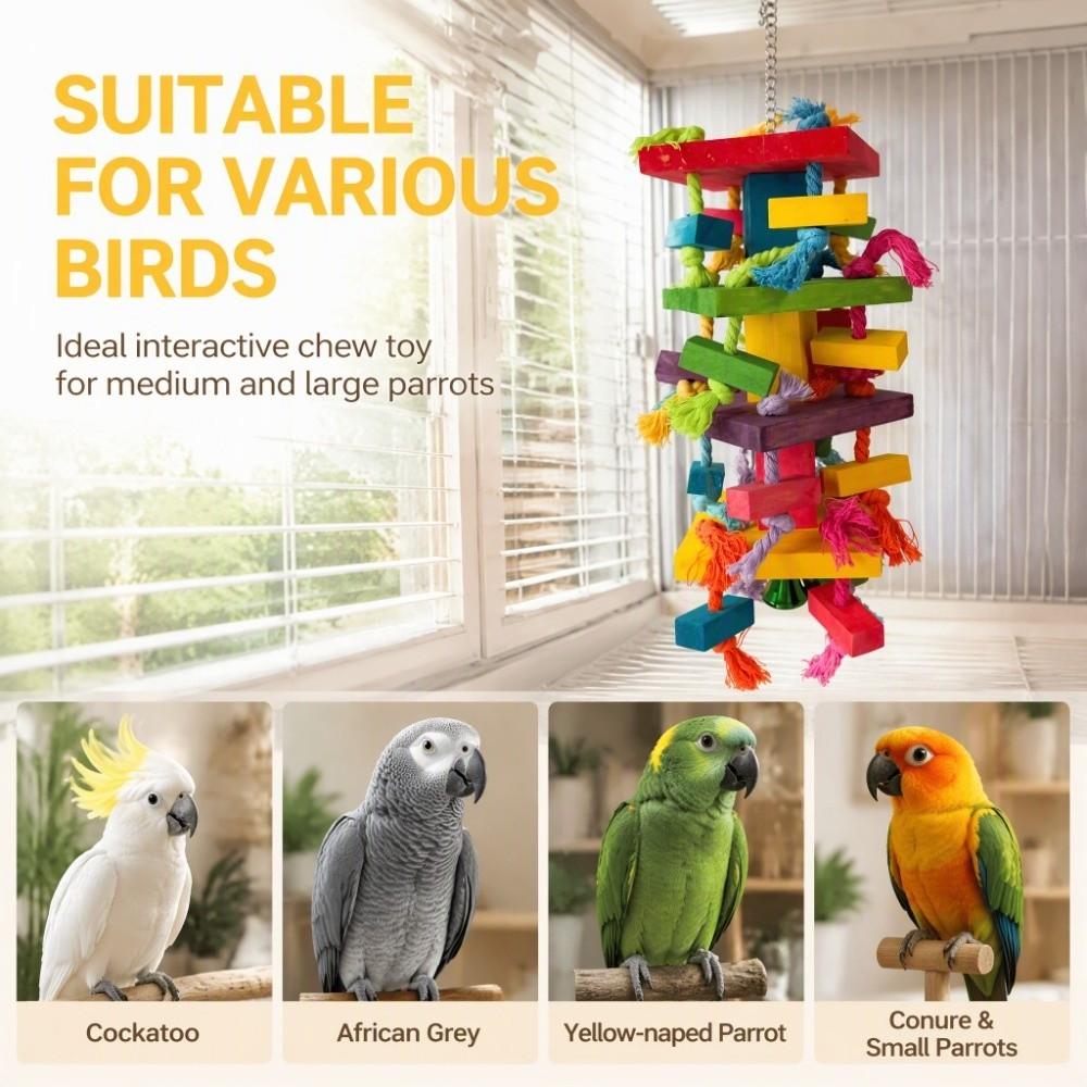 Eco-Friendly Bird Chew Toy Natural Wood Bird Parrot Toy Durable Parrot Chew Toy For Cockatoo